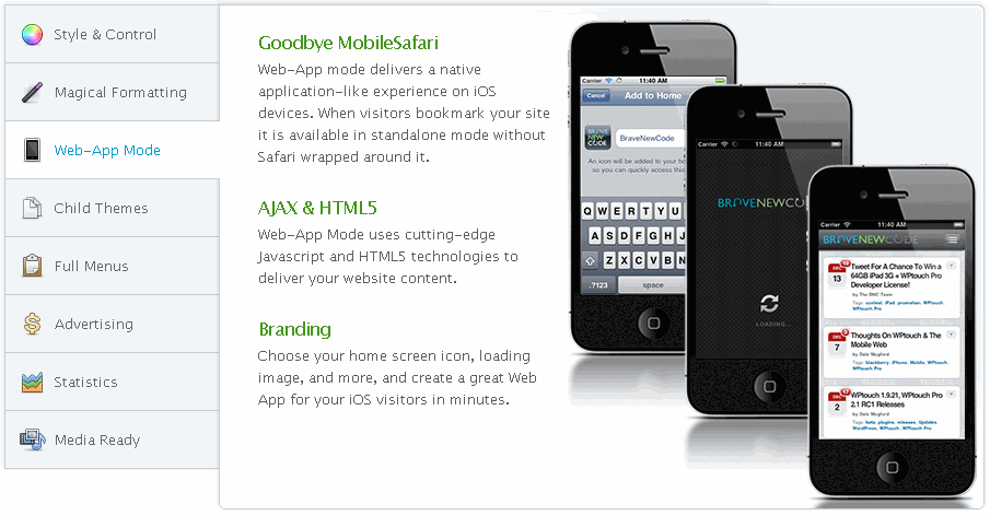 WPTouch Pro Features